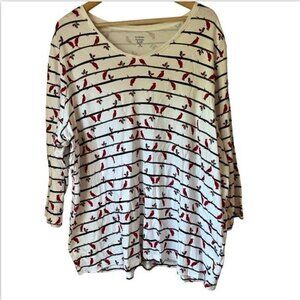kim rogers red cardinal shirt perfecly soft Size 3X
